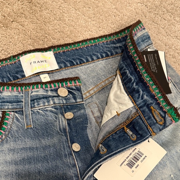 NWT Frame x Julia Sarr-Jamois Distressed Baggy Jeans 🔥 - Picture 7 of 9